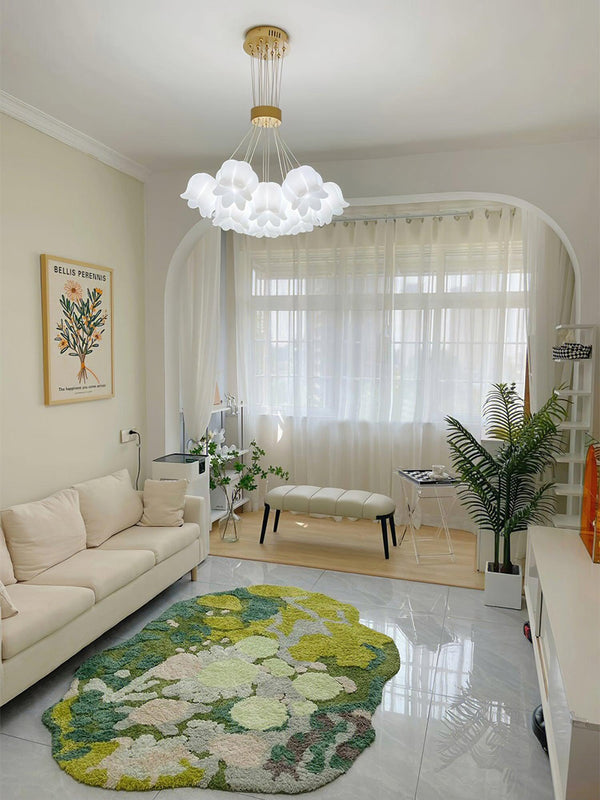 modern copper white pe acrylic lily chandelier