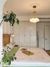 modern copper white pe acrylic lily chandelier