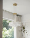 modern copper white pe acrylic lily chandelier