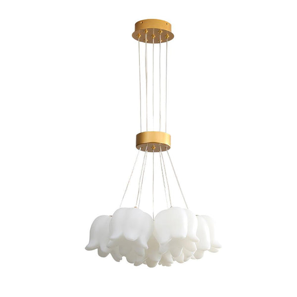 modern copper white pe acrylic lily chandelier