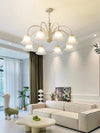 modern cream glass flower chandelier