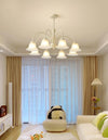 modern cream glass flower chandelier