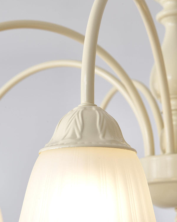 modern cream glass flower chandelier