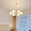 modern cream glass flower chandelier