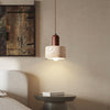 modern cream travertine stone pendant light
