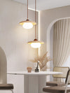 modern cream travertine stone pendant light