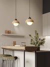 modern cream travertine stone pendant light
