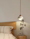 modern cream travertine stone pendant light