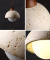 modern cream travertine stone pendant light