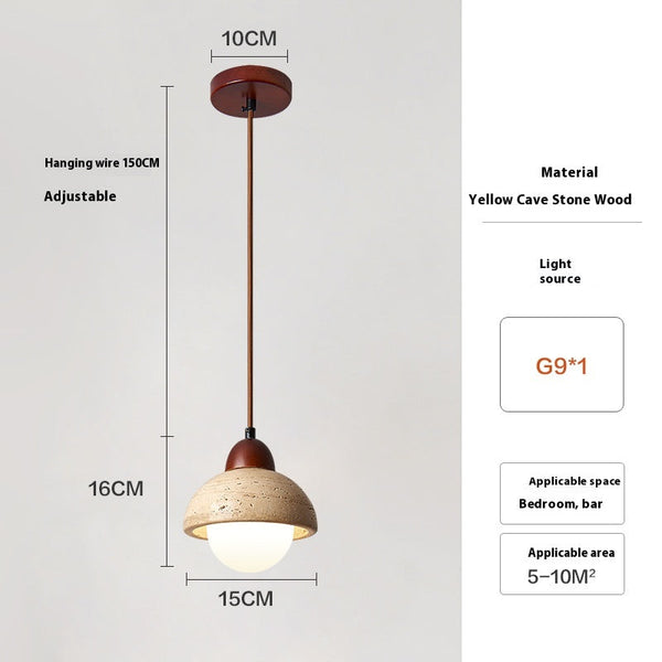 modern cream travertine stone pendant light