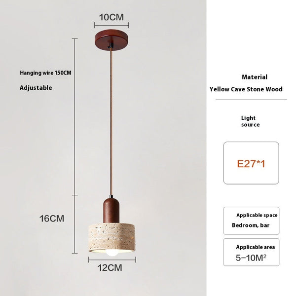 modern cream travertine stone pendant light