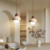modern cream travertine stone pendant light