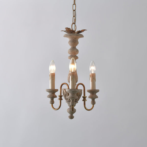 modern farmhouse gold wood carved pendant light