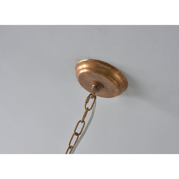 modern farmhouse gold wood carved pendant light