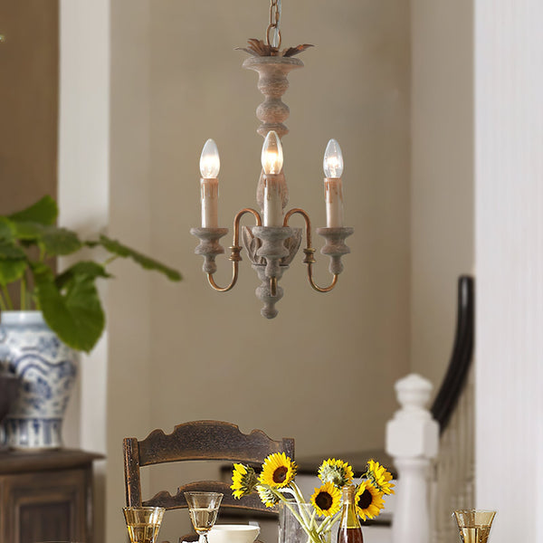 modern farmhouse gold wood carved pendant light