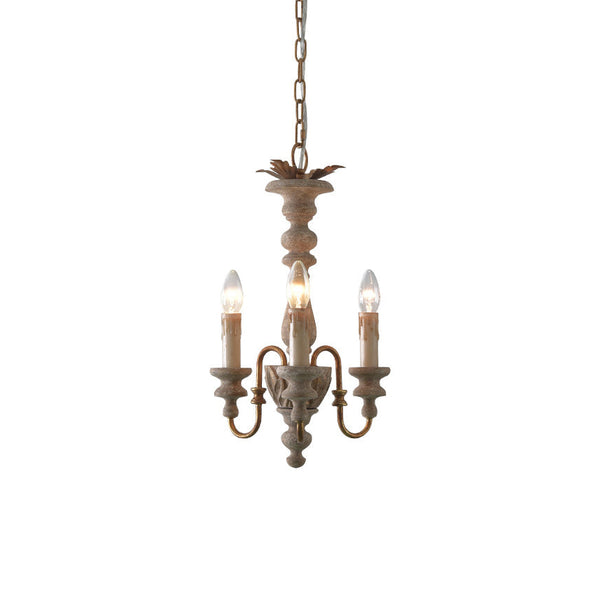 modern farmhouse gold wood carved pendant light