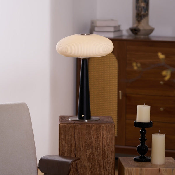 modern fluted glass led table lamp