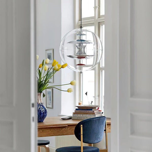 modern gold acrylic cosmic disc pendant lamp