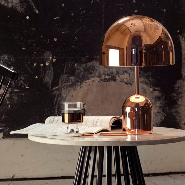 modern gold acrylic dome table lamp