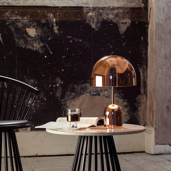 modern gold acrylic dome table lamp