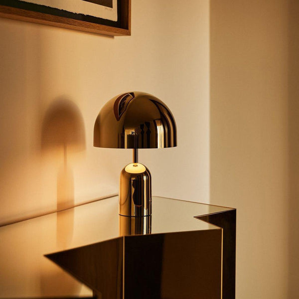 modern gold acrylic dome table lamp