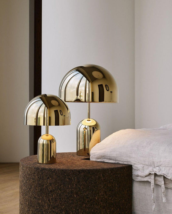modern gold acrylic dome table lamp