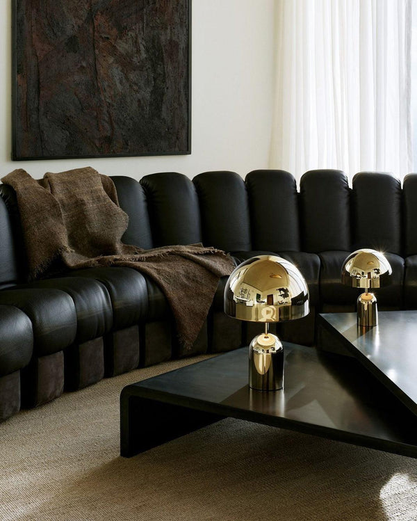 modern gold acrylic dome table lamp