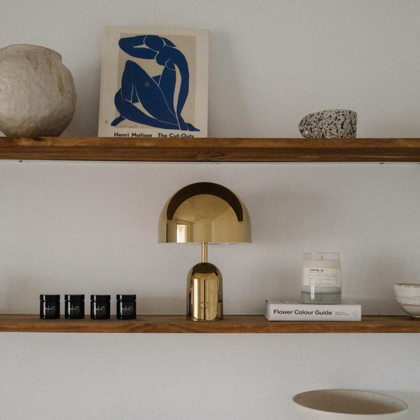 modern gold acrylic dome table lamp