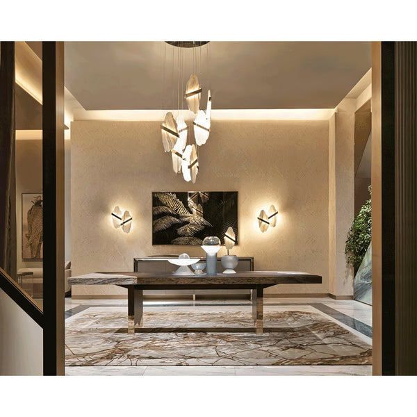 modern gold alabaster rock chandelier