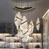 modern gold alabaster rock chandelier