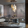 modern gold alabaster rock chandelier