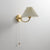 modern gold brass pleated fabric wall sconce