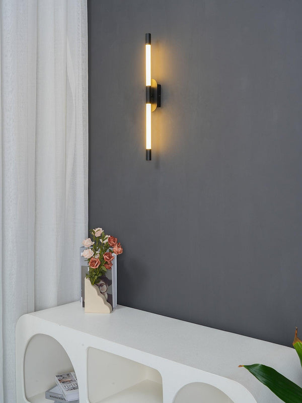 modern gold iron acrylic linear led wall sconce