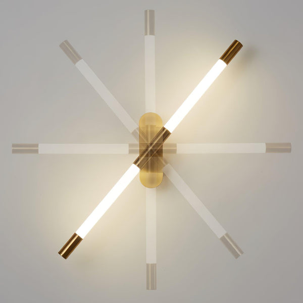 modern gold iron acrylic linear led wall sconce