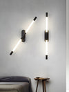 modern gold iron acrylic linear led wall sconce