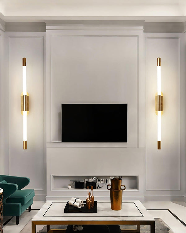 modern gold iron acrylic linear led wall sconce