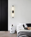 modern gold iron acrylic linear led wall sconce