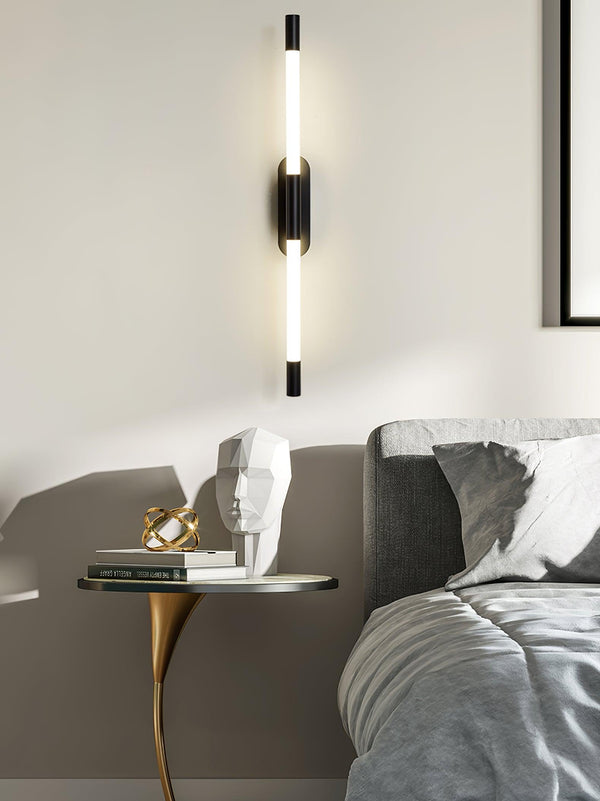modern gold iron acrylic linear led wall sconce