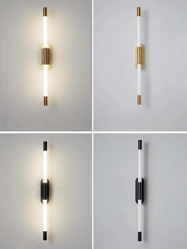 modern gold iron acrylic linear led wall sconce