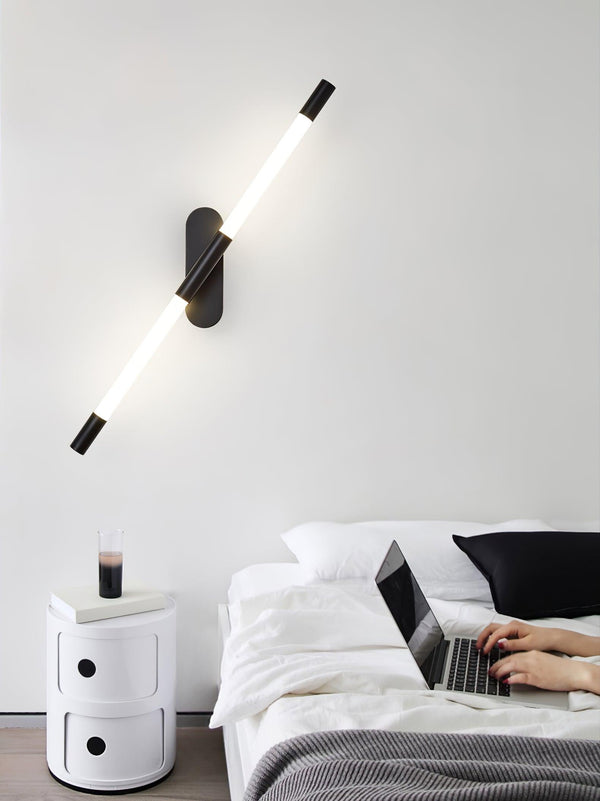 modern gold iron acrylic linear led wall sconce