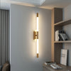 modern gold iron acrylic linear led wall sconce