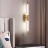 modern gold iron acrylic linear led wall sconce