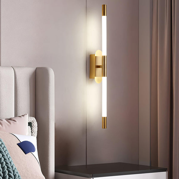 modern gold iron acrylic linear led wall sconce