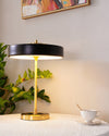 modern gold iron drum table lamp