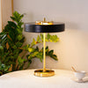 modern gold iron drum table lamp