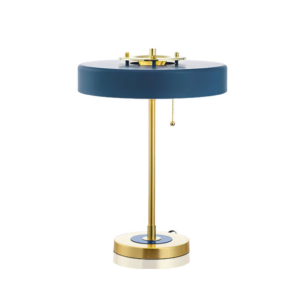 modern gold iron drum table lamp