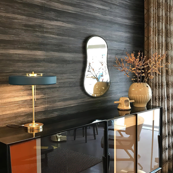 modern gold iron drum table lamp