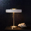 modern gold iron drum table lamp