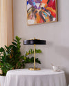 modern gold iron drum table lamp