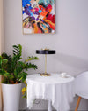 modern gold iron drum table lamp